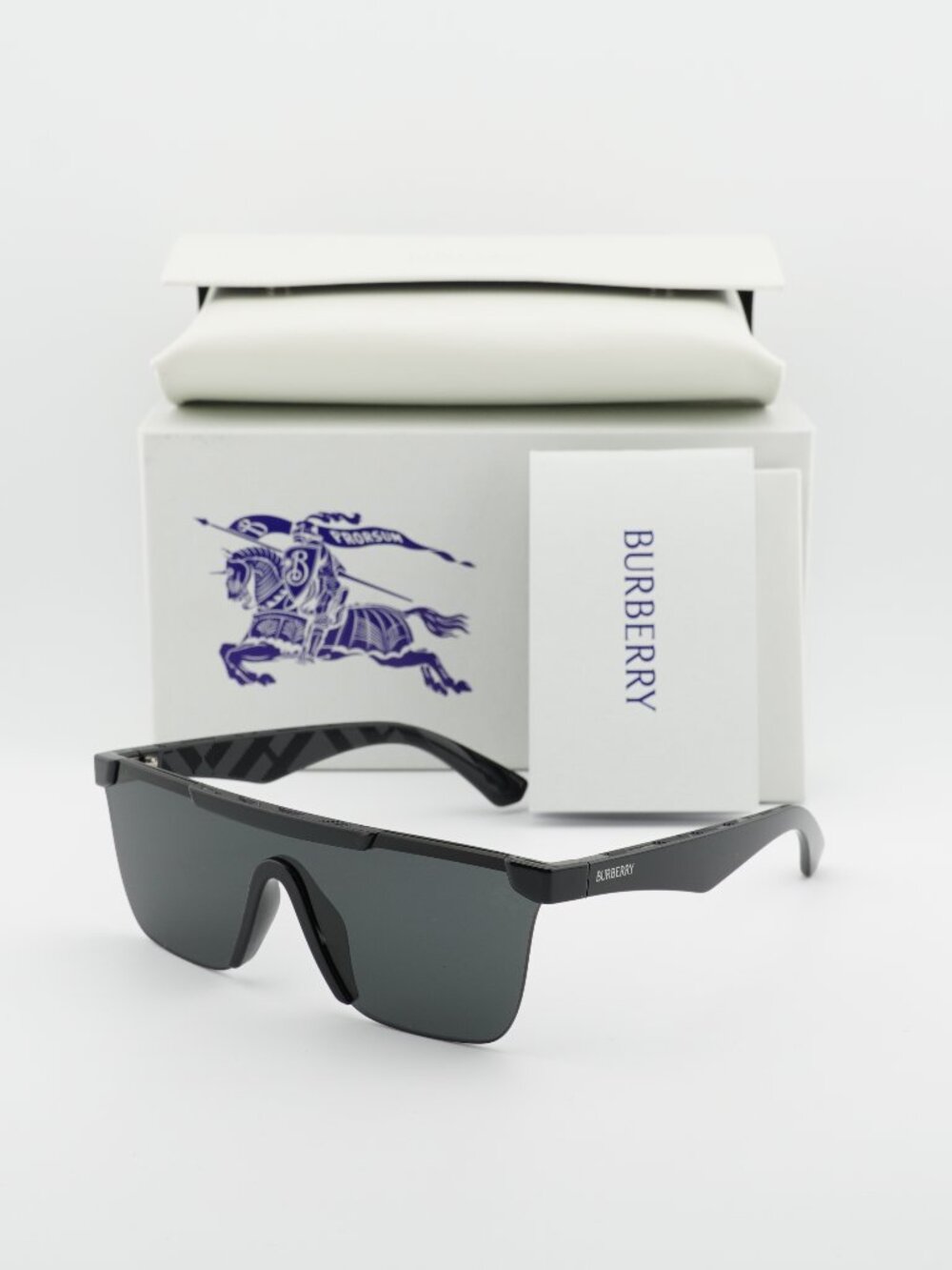 Burberry BE4480D 300187 Rectangle Sunglasses - Black / Grey